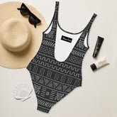 B/W Mudcloth Swimsuit